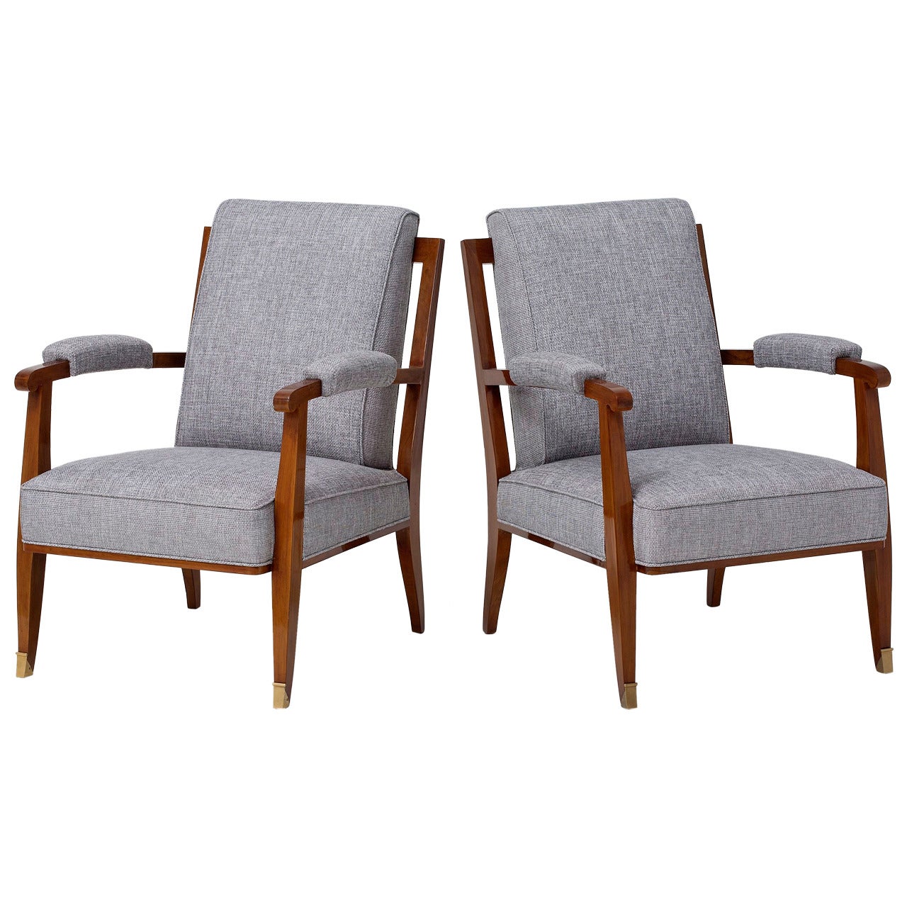 Maison Leleu, Pair of Low Armchairs, France, 1957