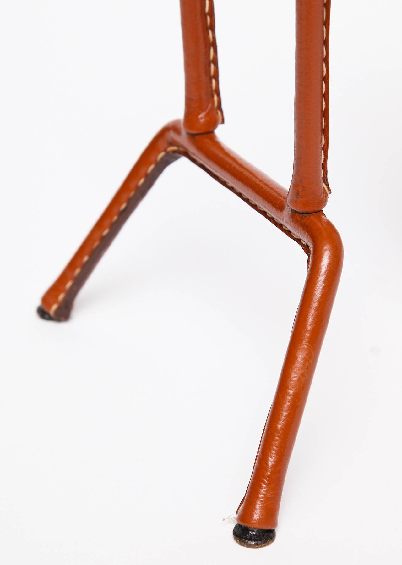 Mid-20th Century Leather Magazine Rack by Jacques Adnet