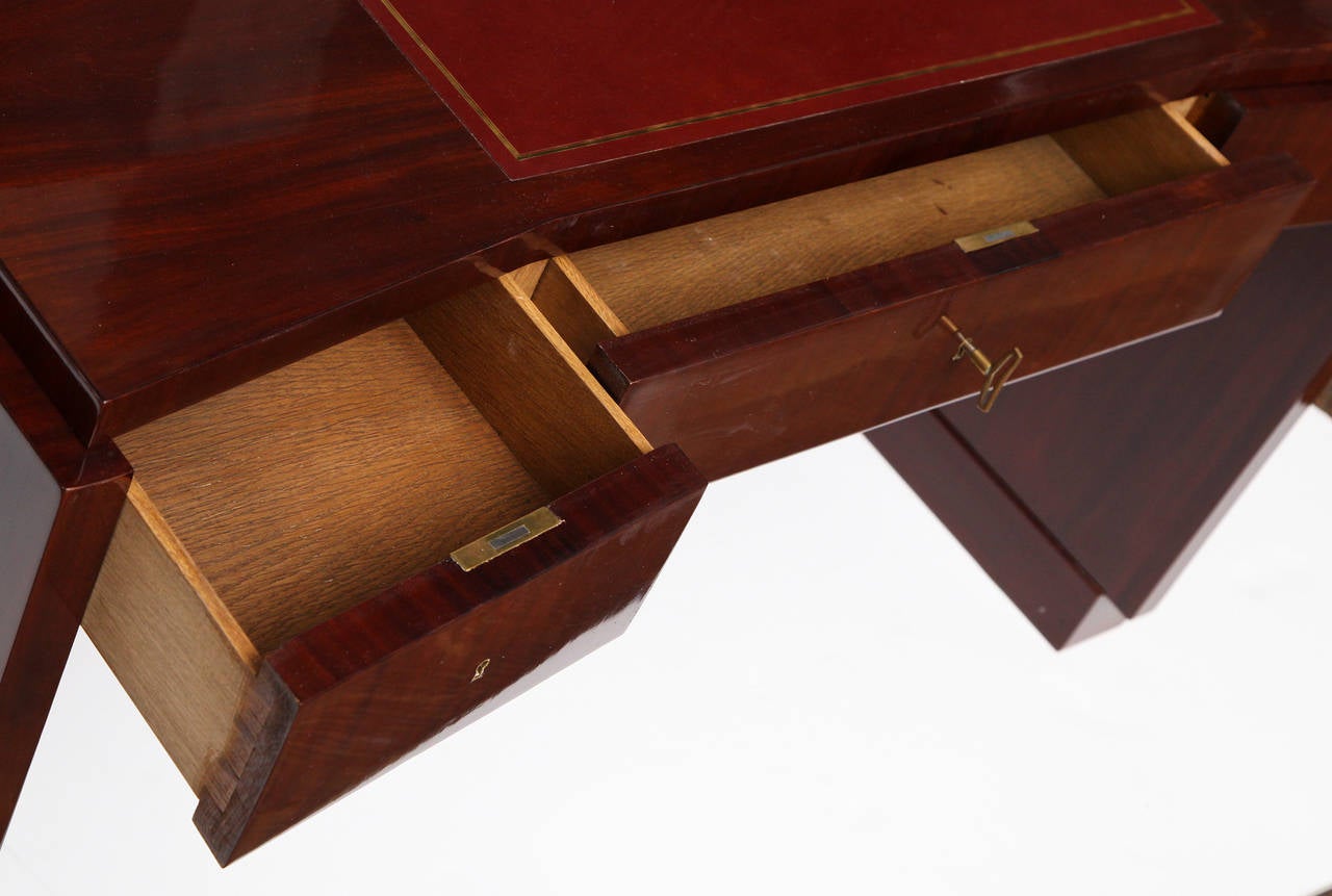 French Modernist mahogany desk, France, c. 1930