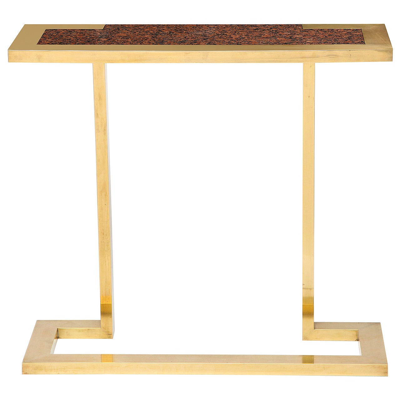 Nucci Valsecchi, Brass and Granite Console, Italy, C. 1970