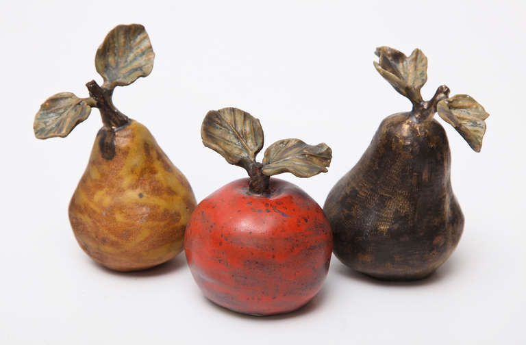 Glazed Porcelain Decorative Apple by Matthew Solomon In Excellent Condition In New York, NY