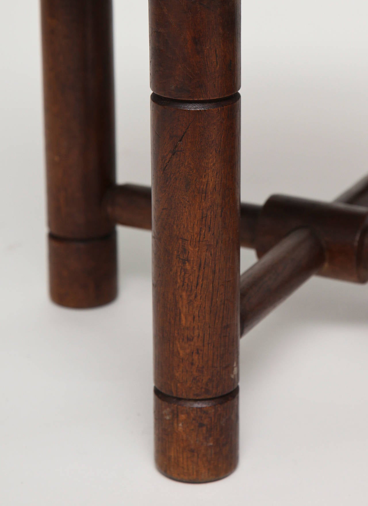 Pair of Oak Stools in the Manner of Charles Dudouyt In Good Condition In New York, NY