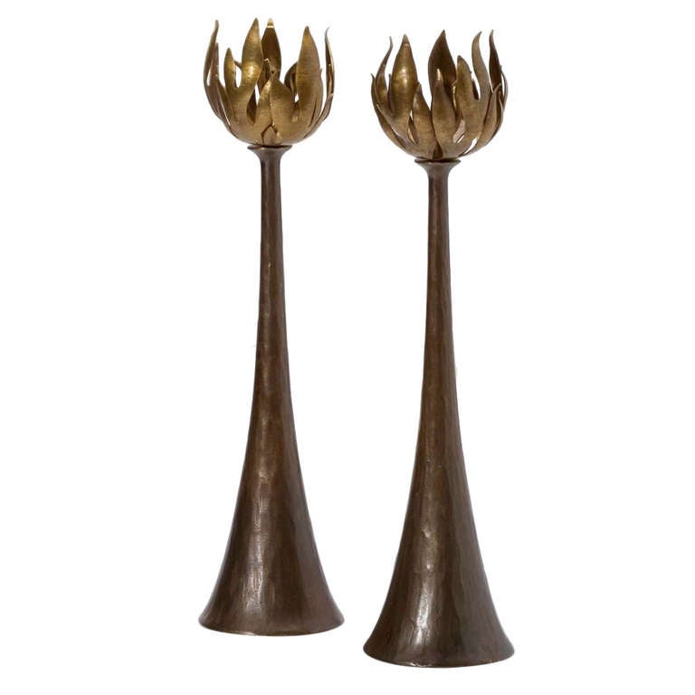 Flames candlesticks, new, originally designed in 2010, offered by Maison Gerard