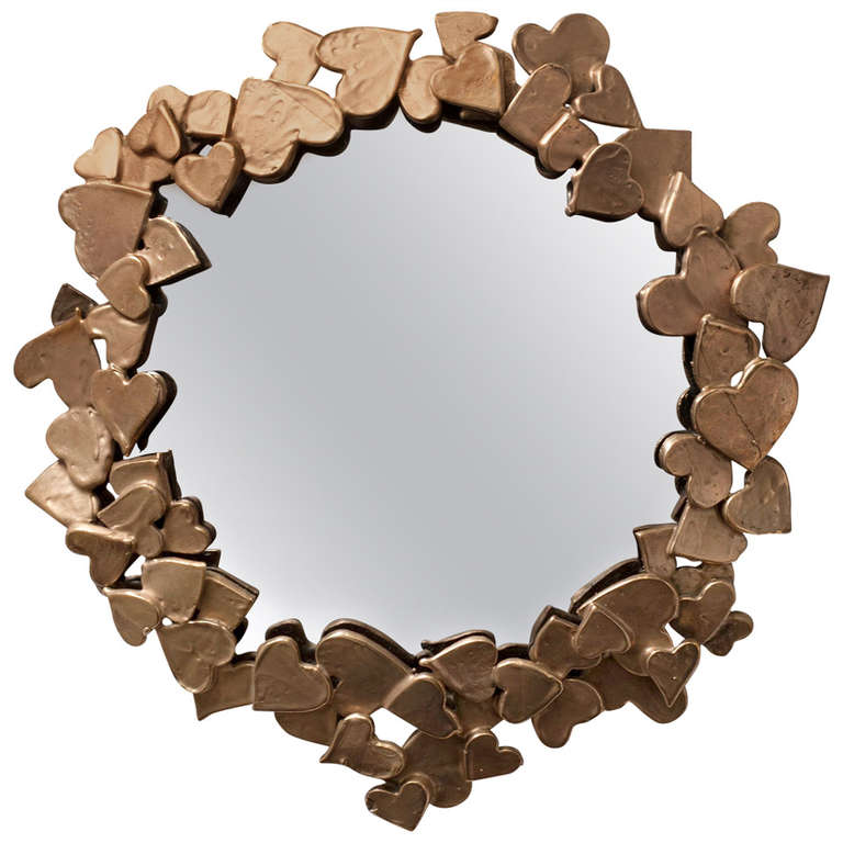"Coeurs" Unique Handmade Mirror by Michel Salerno