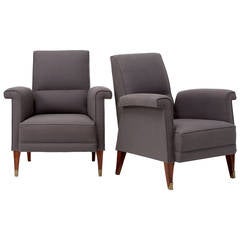 Pair of Armchairs by Maison Leleu