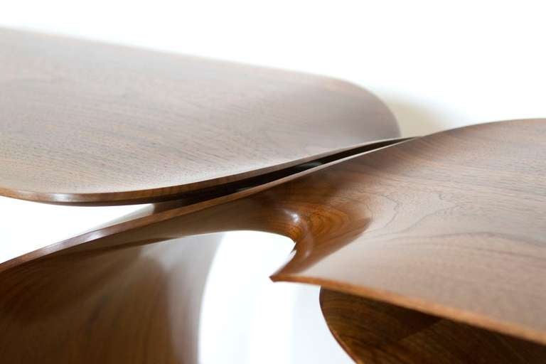 Sculptural Hand Carved Walnut Coffee Table by Carol Egan
