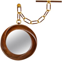Carol Egan, "Montre à Gousset", Carved Walnut Mirror, USA, 2013 6