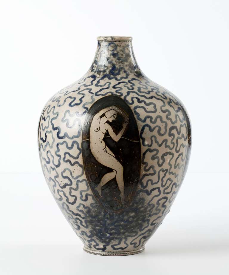 Glazed ceramic Art Deco vase by Primavera