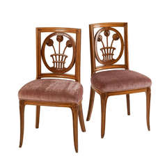 Fine and Rare Pair of Early Art Deco Chairs by André Groult