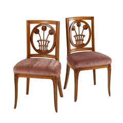 Fine et rare paire de chaises Art Déco précoce par André Groult