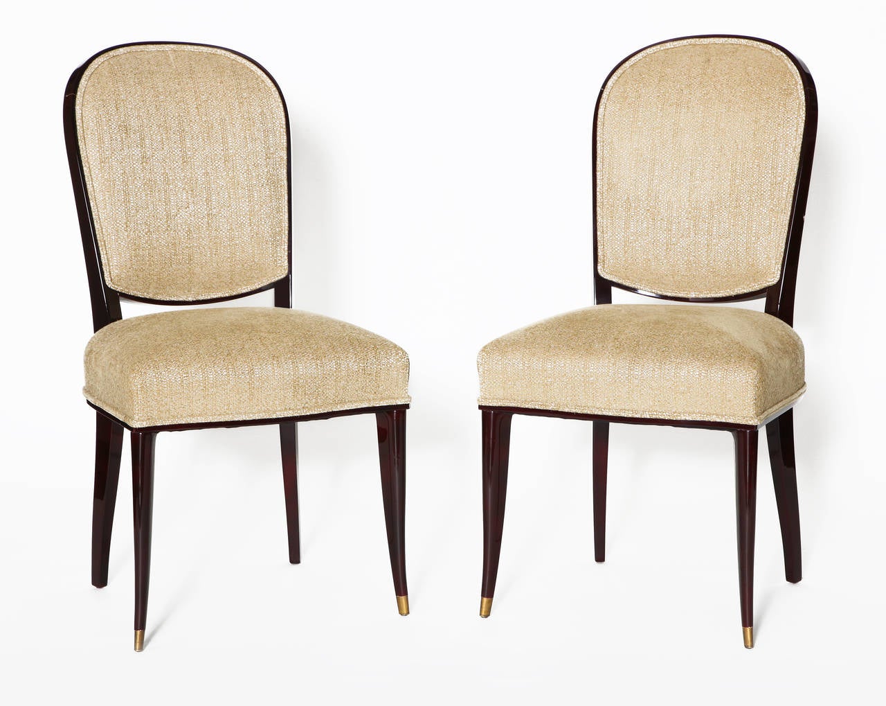 Set of ten dining chairs in original Beka lacquer by Sain and Tambute´, with gilt bronze sabots. Each chair is numbered: 33341 through 33348

For an illustration of a similar model, see Siriex, Franc¸oise. The House of Leleu. New York: Hudson