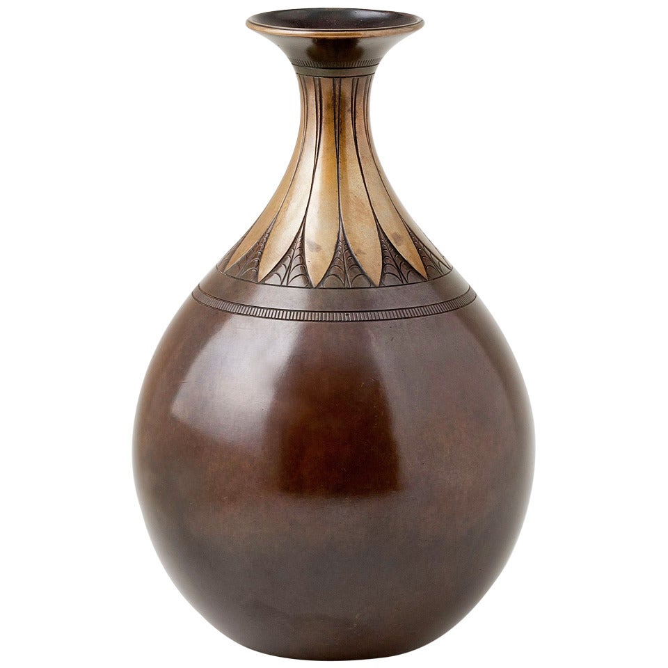 Danish 1930's Bronze Vase by Just Andersen