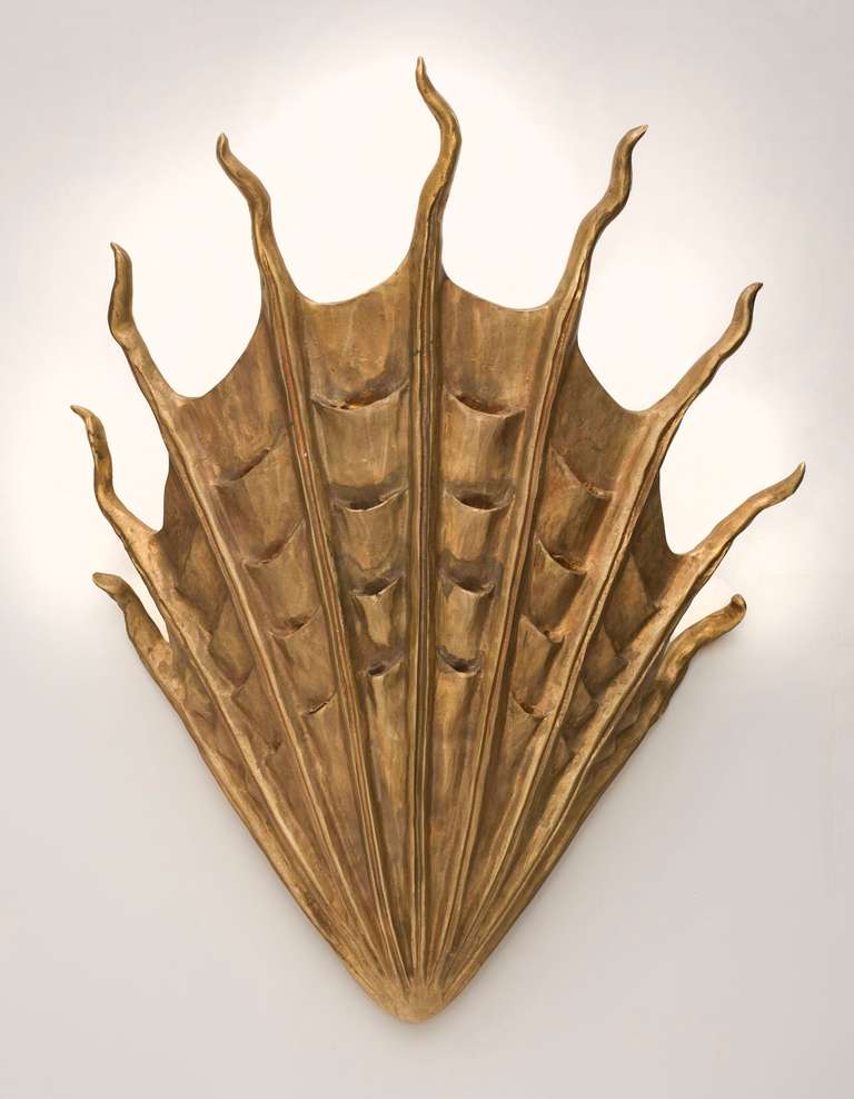 Contemporary patinated bronze sconce by Marc Bankowsky.

Bulb: Two candelabra bulbs
Wattage: 60 each (maximum).