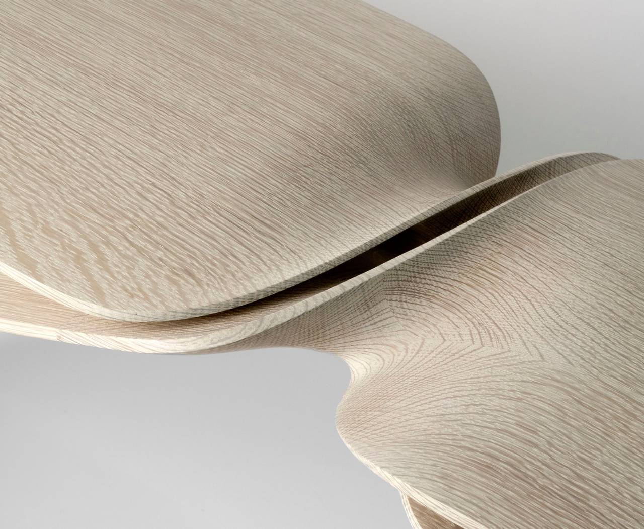 Américain Carol Egan, Table basse sculpturale en chêne chauffé sculptée à la main, États-Unis, 2015 en vente