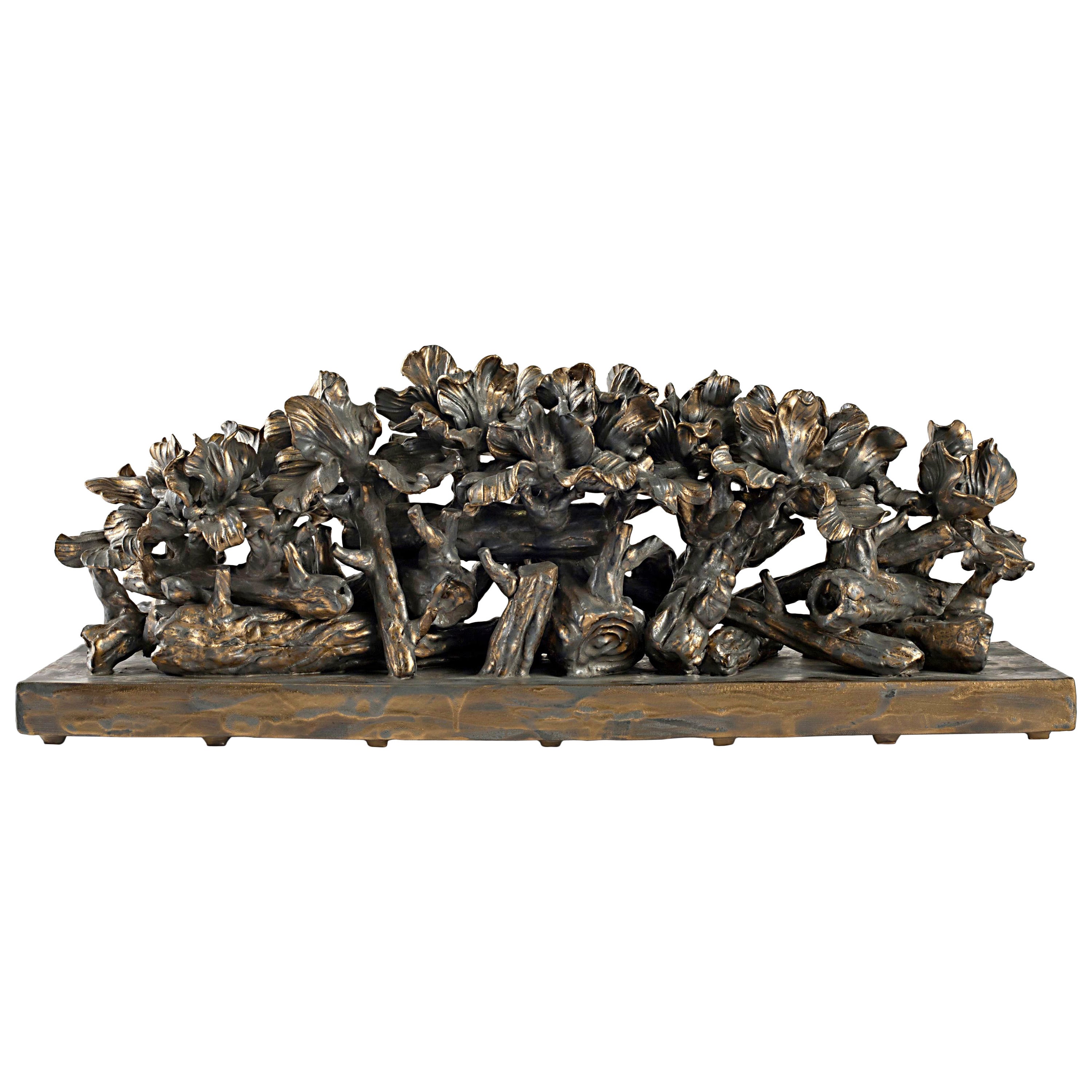 Centre de table à fleurs en grès émaillé de Matthew Solomon, États-Unis, 2014 en vente