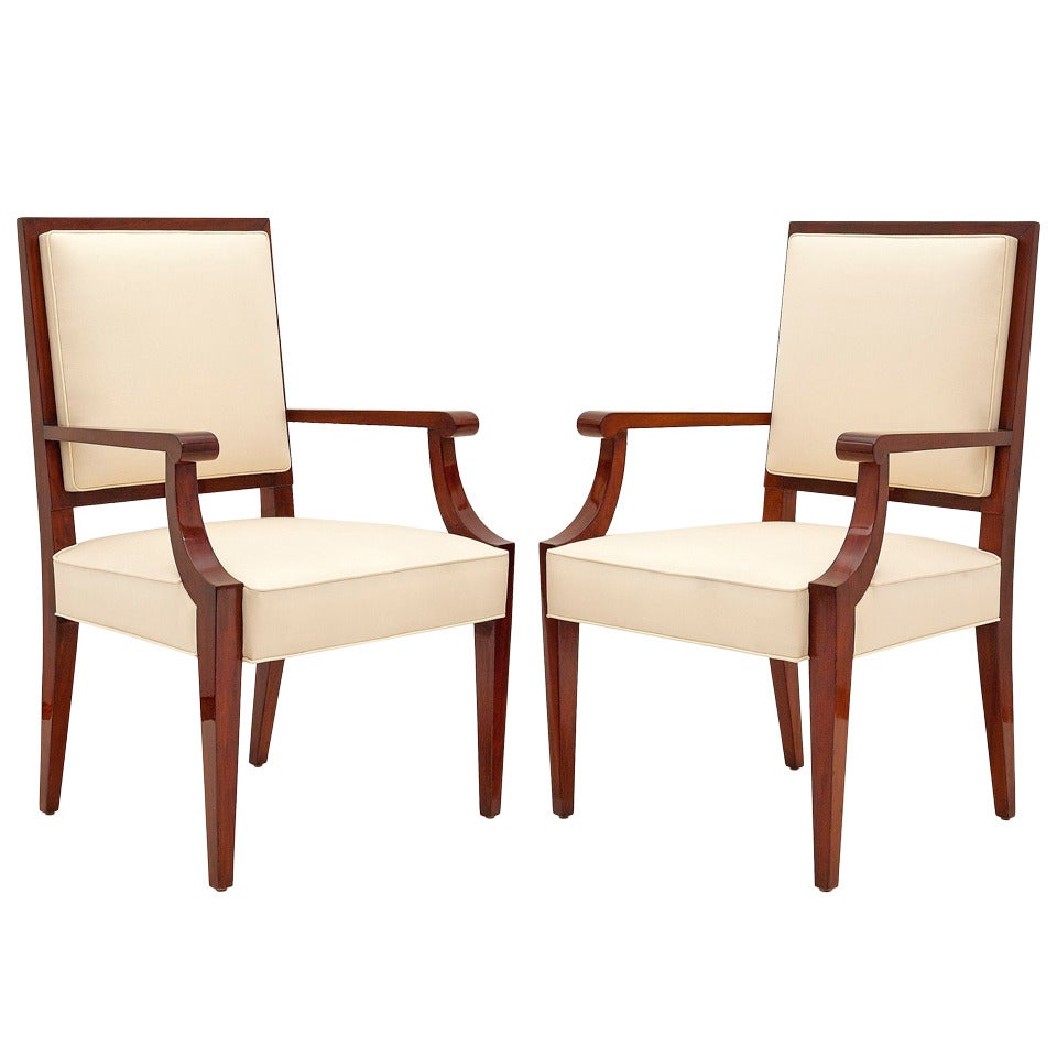 Mahogany Armchairs, France, C. 1940