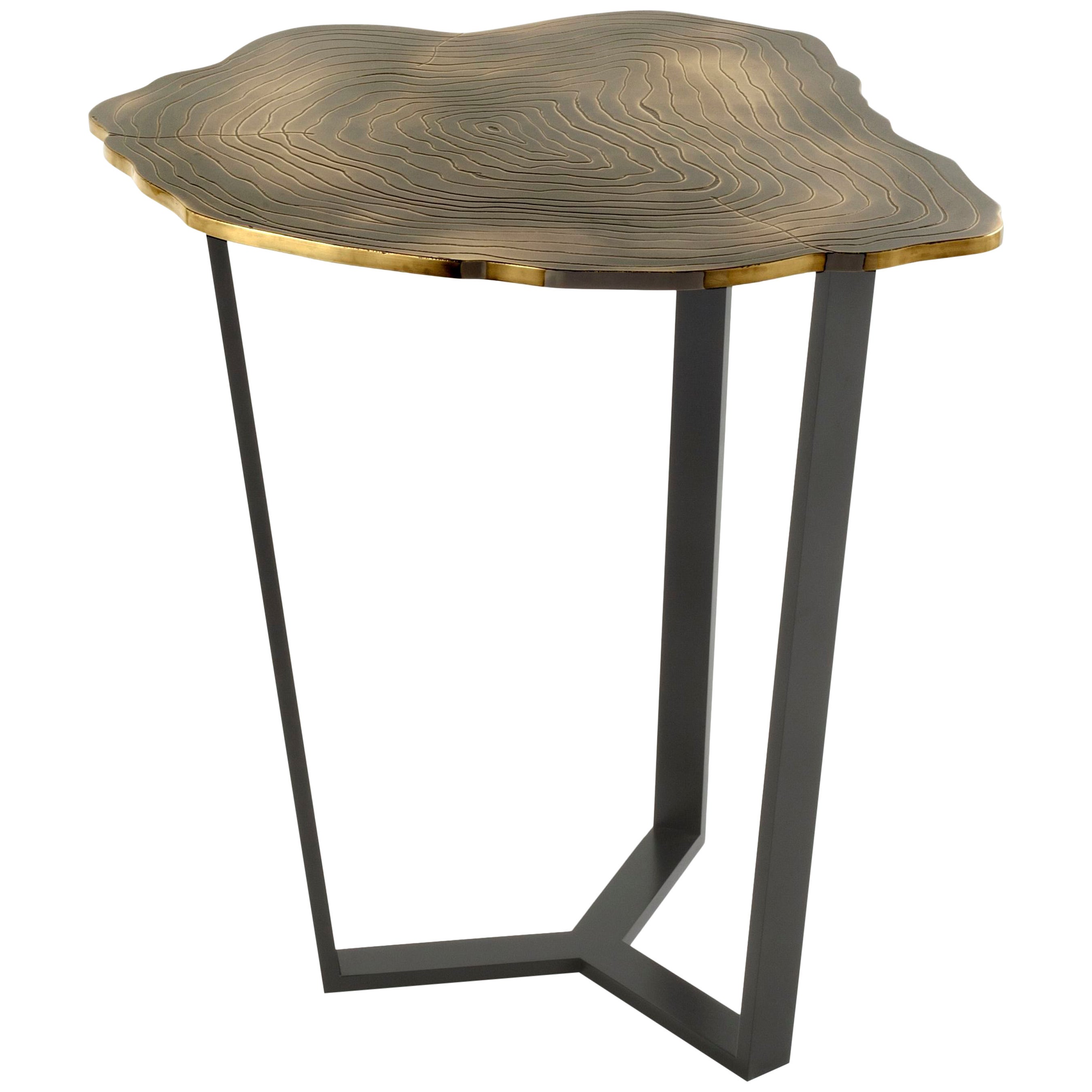 Franck Chartrain, "Narcisse", Bronze and Steel Side Table, France, C. 2015 
