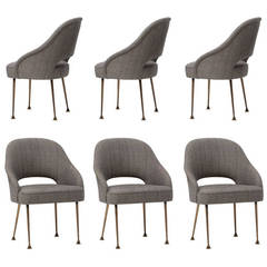 Vintage Set of Six Chairs by Maison Leleu