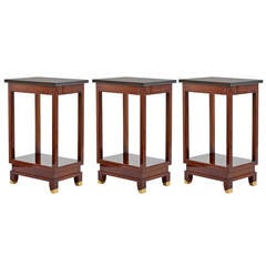 Mahogany Side Tables by Maison Leleu