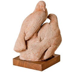 Terracotta Love Birds Sculpture
