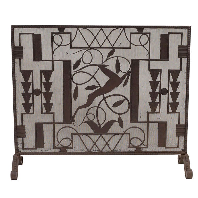 Fine and Rare Deer Fire Screen by Edgar Brandt (1880 1960) at 1stDibs