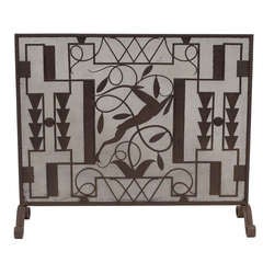 Fine and Rare Deer Fire Screen by Edgar Brandt  (1880 – 1960)