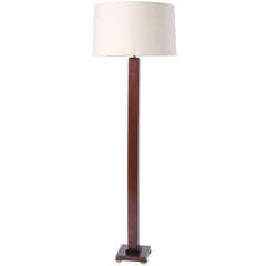 Polished Oak Art Deco Floor Lamp by Christian Krass