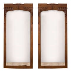 Pair of Tall Secessionist Style Mirrors in Mahogany