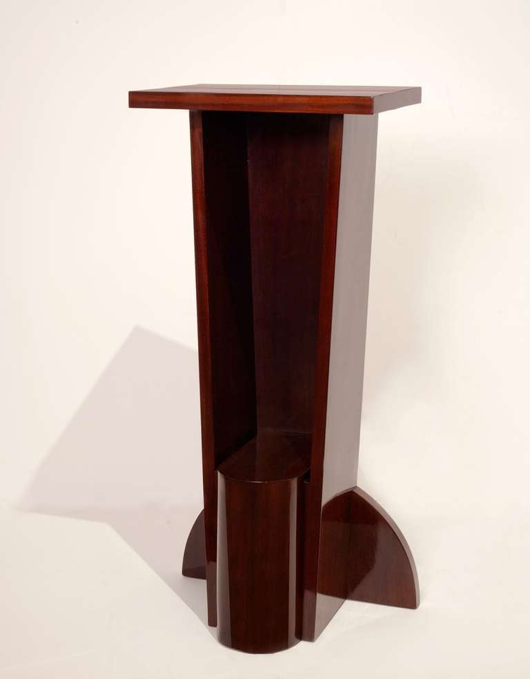 French Modernist Mahogany Pedestal