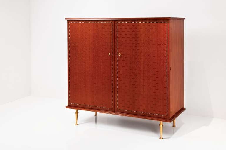 French Fine Walnut Armoire / Cabinet by Jules Leleu