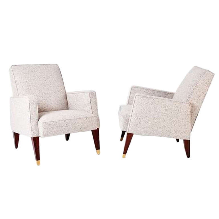 French Fine Pair of Armchairs by Maison Leleu