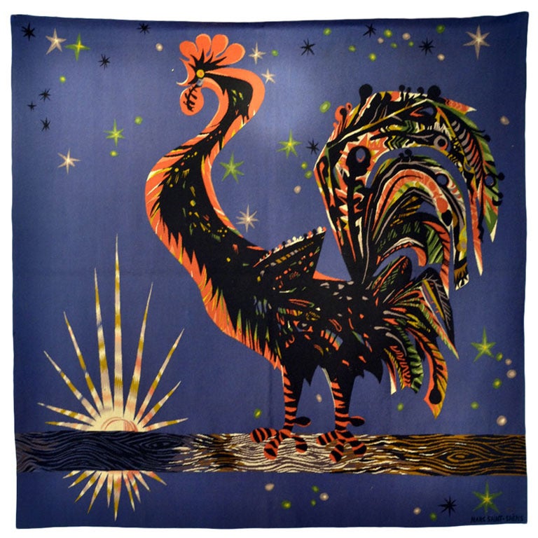 1950s French Tapestry Le Reveille Matin by Marc Saint Saens