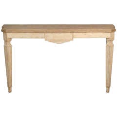 Nierman Weeks Serpentine Oak Topped Console with Nicely Detailed Ecru Antiqued Base