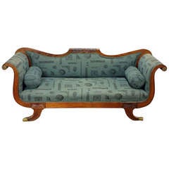 Chic Empire Settee With Nicely Carved Details And Bronze Hardware