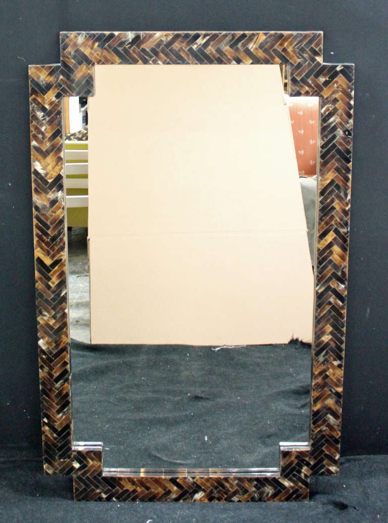 Chic and Beautiful Tessellated Horn Console and Matching Mirror For Sale 2