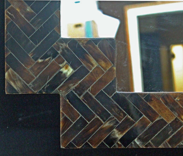Chic and Beautiful Tessellated Horn Console and Matching Mirror For Sale 3