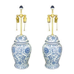 Pair of Asian vessels with lamp application.