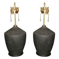 textured ceramic vessels with lamp application