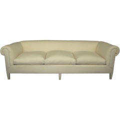 Vintage Large comfortable rolled arm sofa, fully refurbished