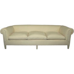 Large comfortable rolled arm sofa, fully refurbished