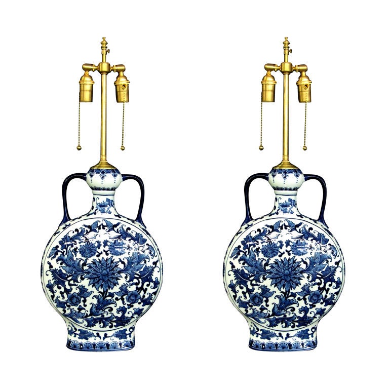 Goarde Pair of English Gourdes with lamp application. at 1stDibs
