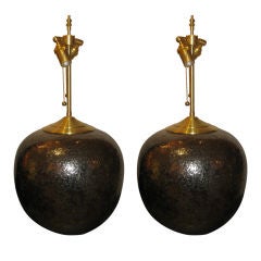 Pair of spectacular 1960
s textured hematite spheres.