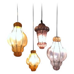 Vintage A Hand blown 1960
s Artistic Moroccan night lantern cluster.