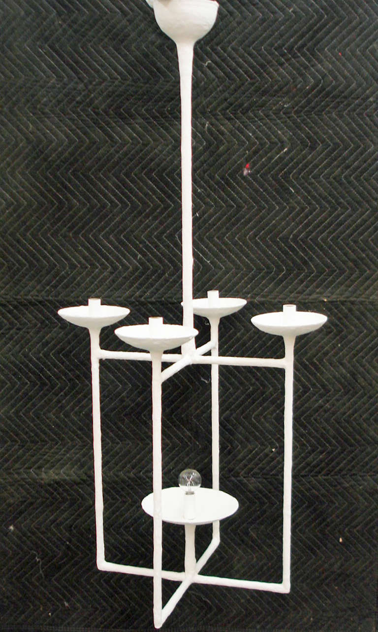 5 Light Ceiling Pendant in the style of Philippe Anthonioz in a white matte finish

Lower portion of Chandelier
23.5