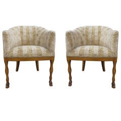 Pair of Pied de Biche Club Chairs