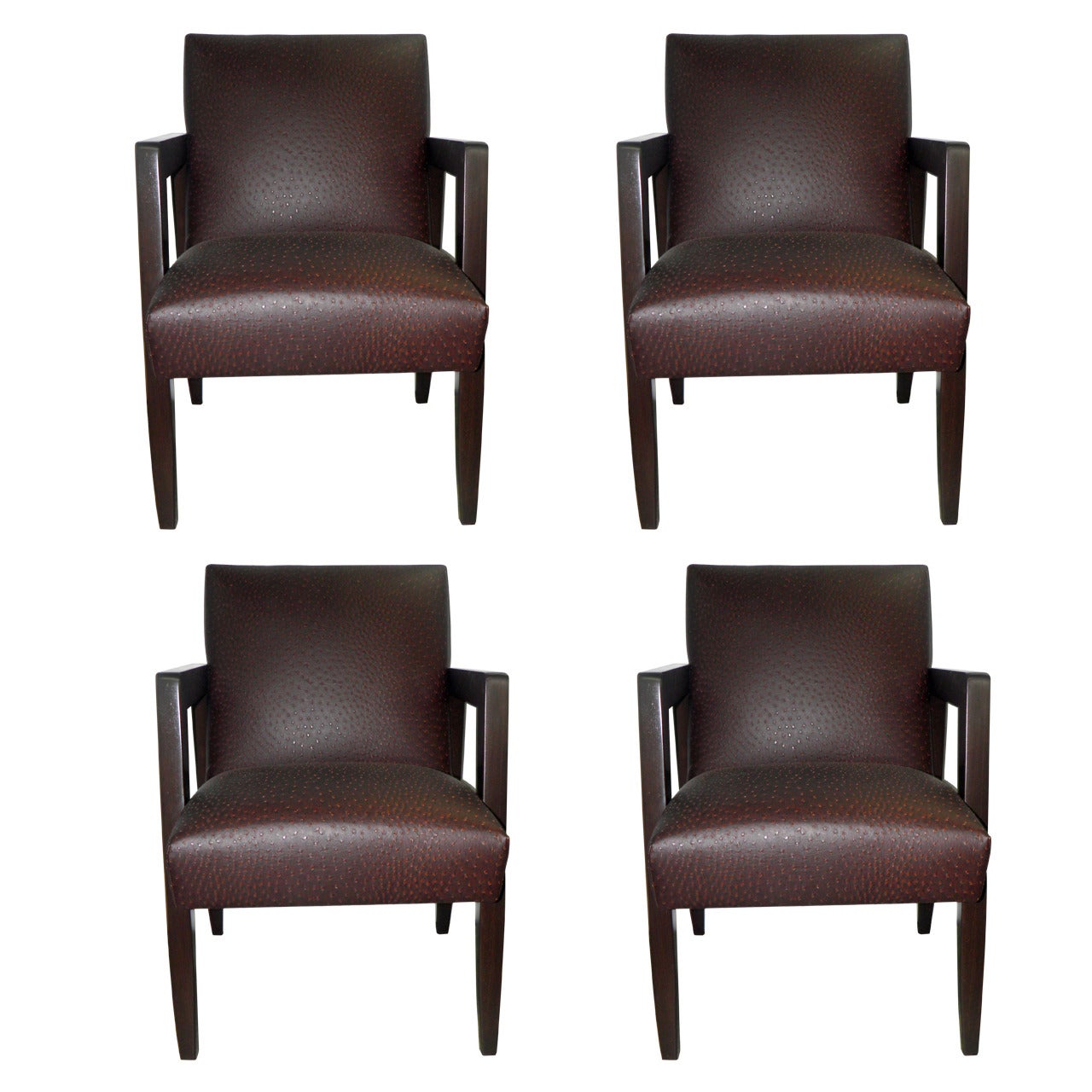 Set of Four Very Chic 1940s Armchairs
