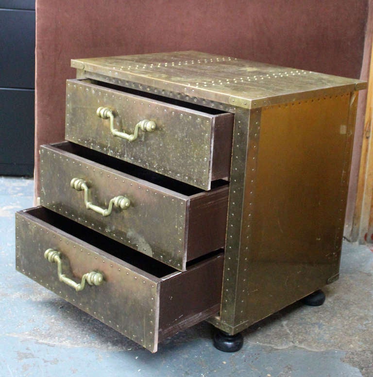 Brass Estate Chest Of Drawers by Sarried In Good Condition In Bronx, NY