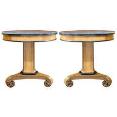 Pair Of Round, Tri-foot Based Occasional Tables