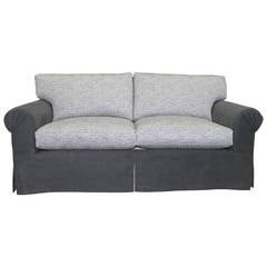 Elegant and Very Comfortable, Fully Refurbished Sofa in Grey Flannel and Linen 10