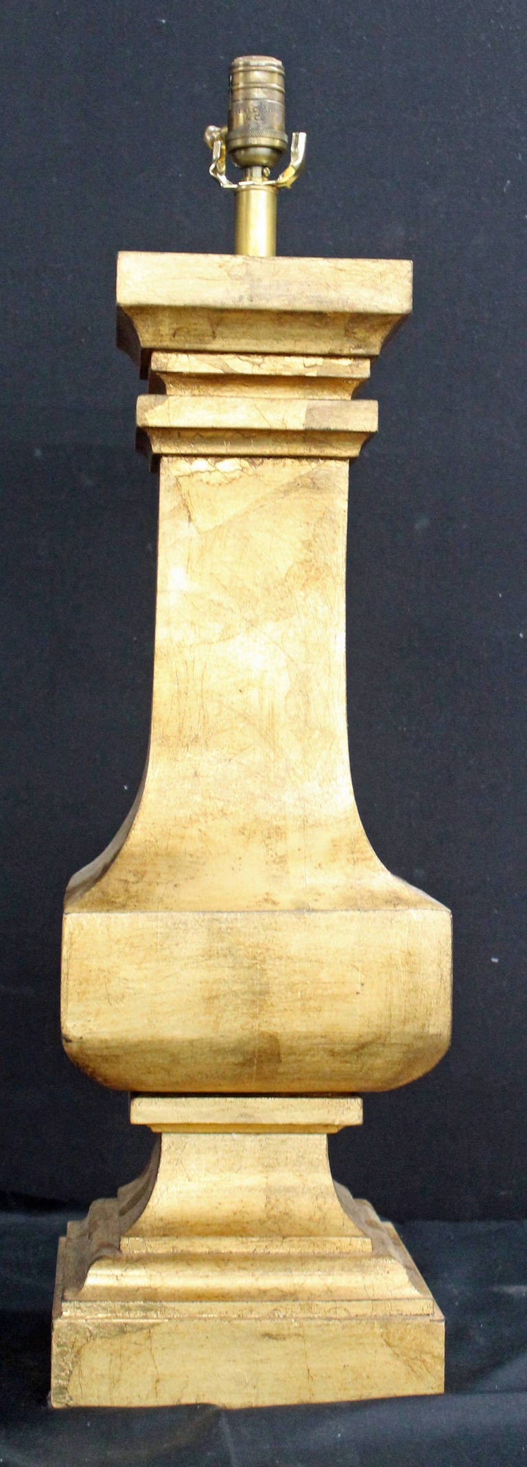 Sustancial Lámpara de Columna de Madera Tallada y Dorada Desconocido en venta